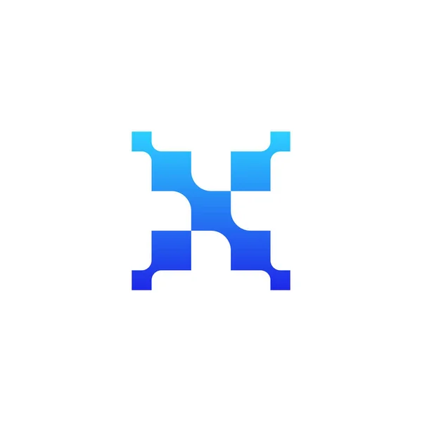 Tech Logo Tervez Koncepció Vektor Pixel Kezdeti Logo Tervez Sablont — Stock Vector