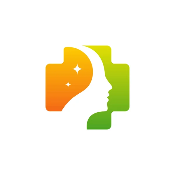 Head Medicine Logo Template Head Heal Logo Designs Concept Vector — Stock Vector