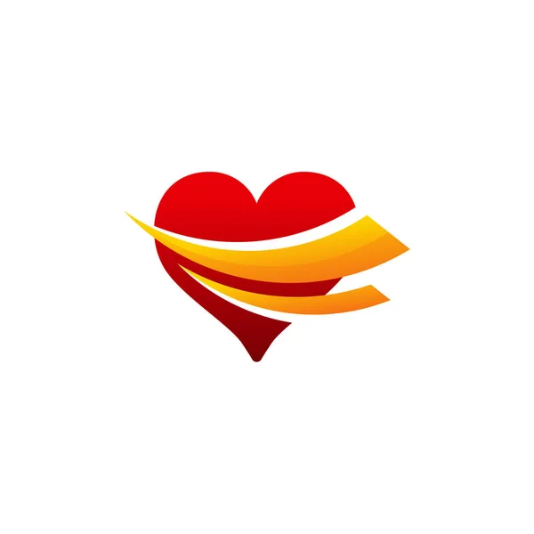 Modern Heart Logo Designs Swoosh Logo Vector Love Logo Designs — Stock Vector
