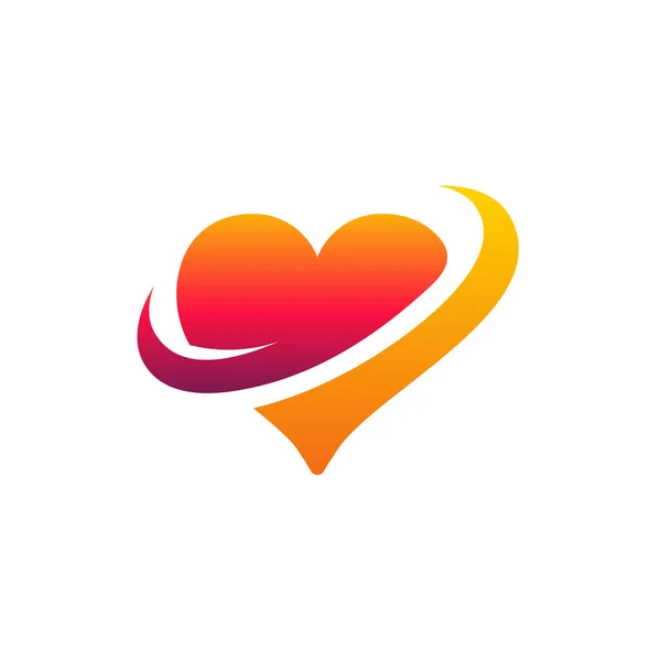 Nowoczesne Projekty Logo Heart Wektorem Logo Swoosh Logo Miłości Koncepcja — Wektor stockowy