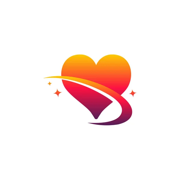 Современные Дизайн Логотипа Сердца Логотипом Swoosh Вектор Любовь Логотипа Концепции — стоковый вектор