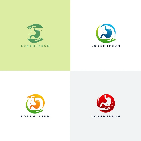 Magen Logo Designs Bunte Magen Logo Designs Konzeptvektor — Stockvektor