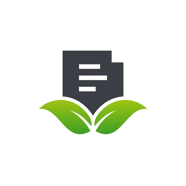 Λογότυπο Leaf Document Σχεδιάζει Διάνυσμα Έννοιας Σύμβολο Λογότυπου Δεδομένων Φύσης — Διανυσματικό Αρχείο