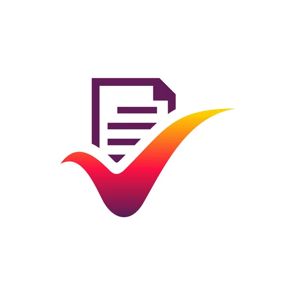 Data Check Logo Designs Concept Vector Document Checklist Logo Template — Stock Vector