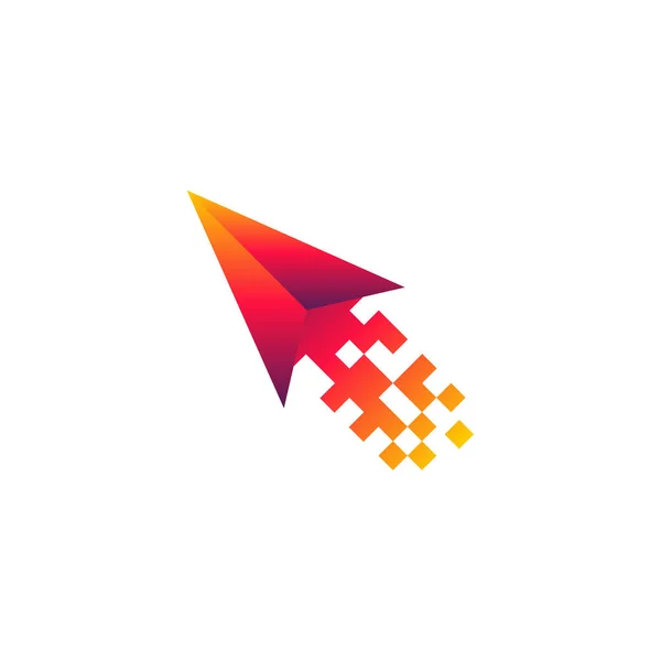 Pixel Arrow Logo Design Koncept Vektor Pixel Kurzor Logo Design — Stockový vektor