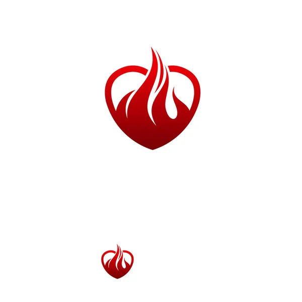 Логотип Fire Heart Разрабатывает Концепт Вектор Символ Логотипа Love Fire — стоковый вектор