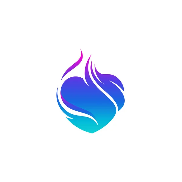Feuer Herz Logo Entwirft Konzept Vektor Liebe Feuer Logo Symbol — Stockvektor