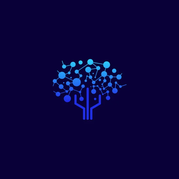 Logo Digital Tree Proiectează Vector Concept Șablon Logo Modern Tree — Vector de stoc