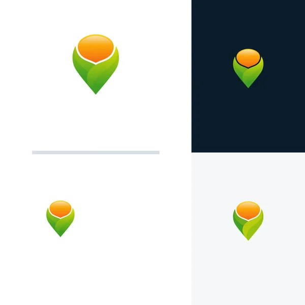 Doğa Noktası Logosu Konsept Vektörü Yeşil Yer Logosu Sembolü Tasarladı — Stok Vektör