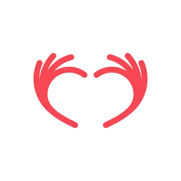 Simple Love Hand Logo Designs Vectoriel Modèle Logo Attentionné — Image vectorielle