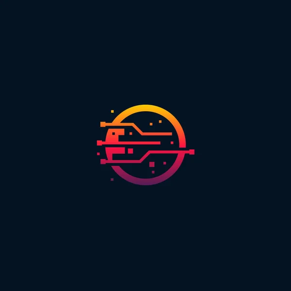 Modern Abstract Circle Technology Șablon Logo Sârmă Tech Logo Proiectează — Vector de stoc