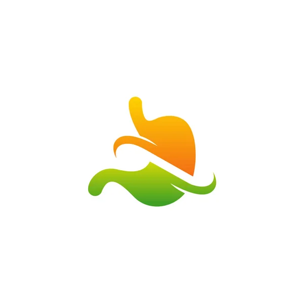 Diseño Moderno Del Logotipo Del Estómago Vector Con Swoosh Salud — Vector de stock