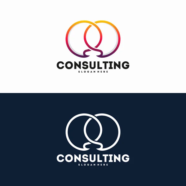 Moderno Gradient Consulting Agency Logo Template Designs Simple Elegant Consult —  Vetores de Stock