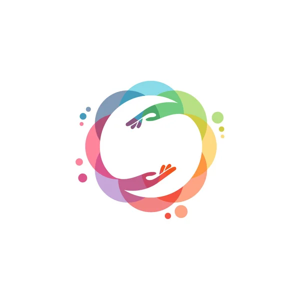 Renkli Nsanlar Logo Vektörü Sağlık Hizmetleri Logo Tasarımı Şablon Tasarım — Stok Vektör