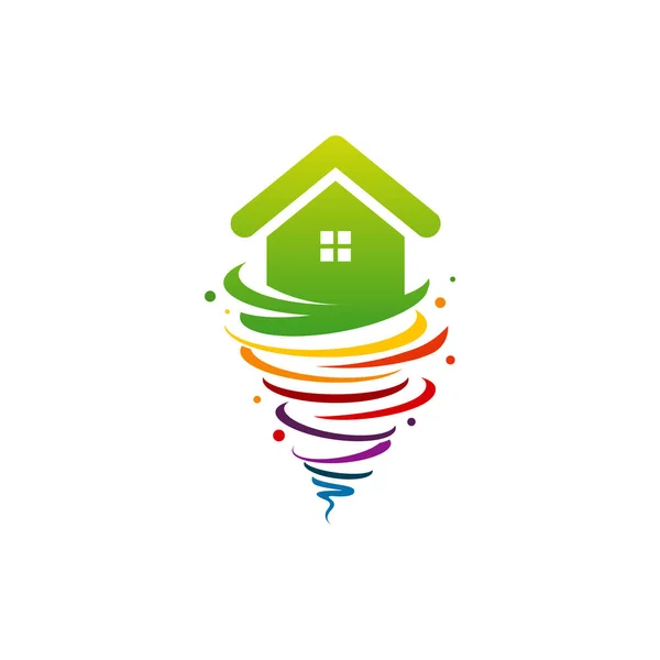 Huis Logo Ontwerpt Vector Concept Tornado Home Logo Ontwerpen — Stockvector