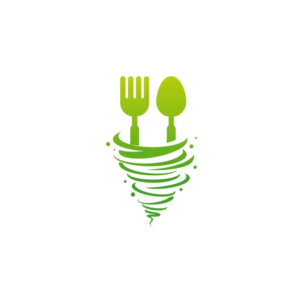 Logo Żywności Symbol Restauracji Logo Food Twist Szablon Wzory Wektor — Wektor stockowy