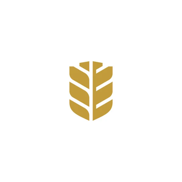 Concept Simple Logo Blé Grain Luxe Icône Vectorielle Modèle Logo — Image vectorielle
