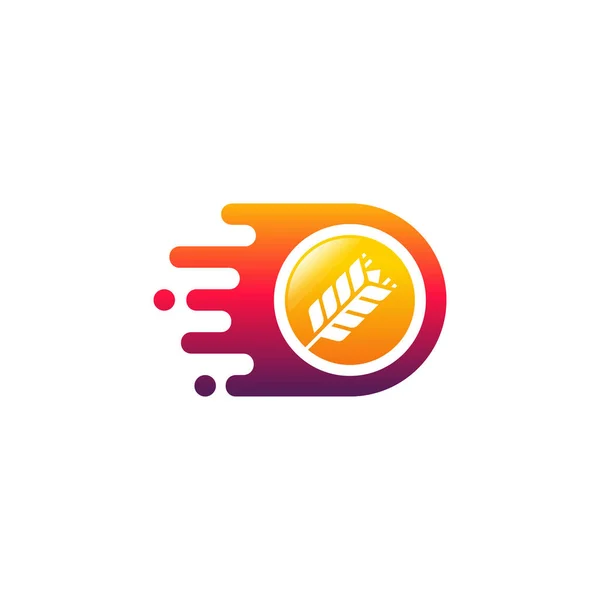 Concepto Diseños Logotipo Express Wheat Grain Plantilla Logotipo Fast Grain — Vector de stock