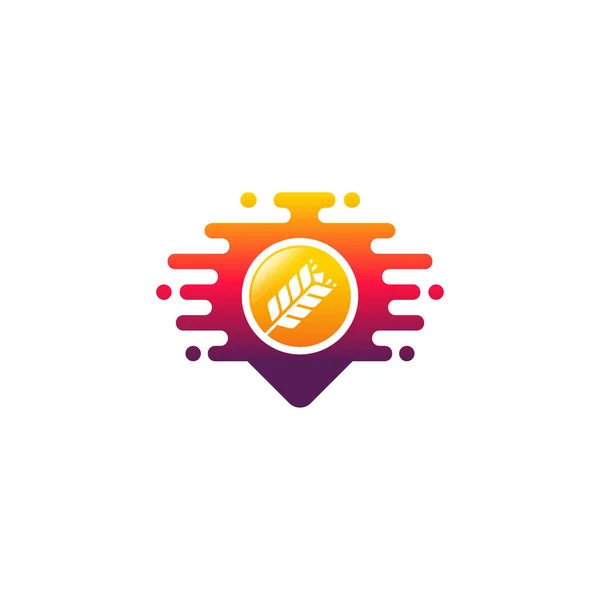 Σιτάρι Grain Point Λογότυπο Σχεδιάζει Διάνυσμα Έννοια Σύμβολο Λογότυπο Εικονίδιο — Διανυσματικό Αρχείο