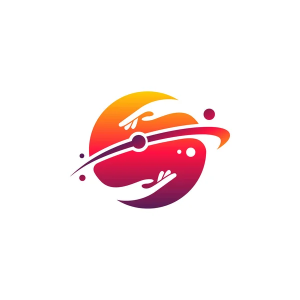 Péče Planet Logo Design Vektor Péče Místo Logo Šablony — Stockový vektor