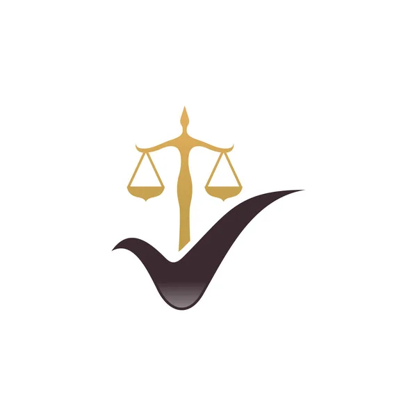 Advogado Verifique Vetor Logotipo Lei Modelo Logotipo Firma Ícone Símbolo —  Vetores de Stock