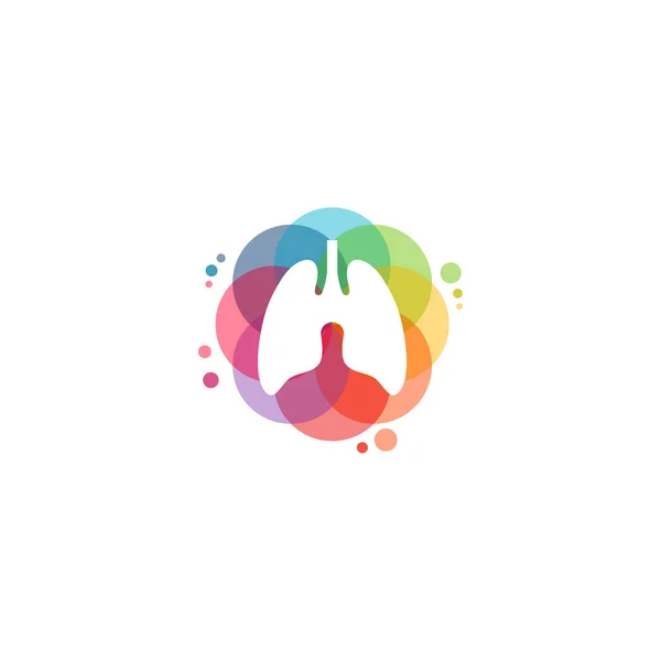 Renkli Ciğerler Logo Vektörü Sağlık Ciğerleri Logo Dizayn Şablonu Tasarım — Stok Vektör