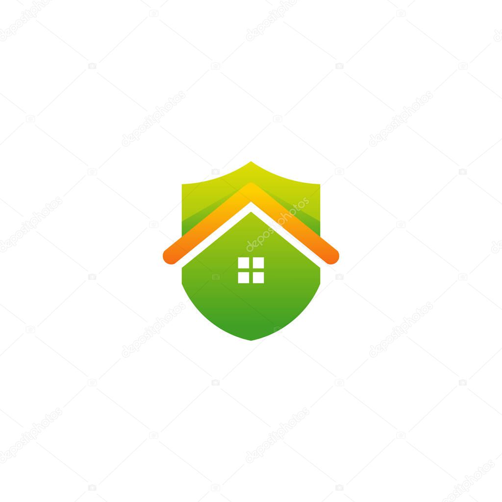 House Shield logo designs concept vector, Home protect logo template
