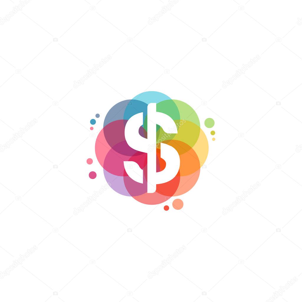 Colorful Finance logo vector, Dollar coin logo designs template, design concept, logo, logotype element for template