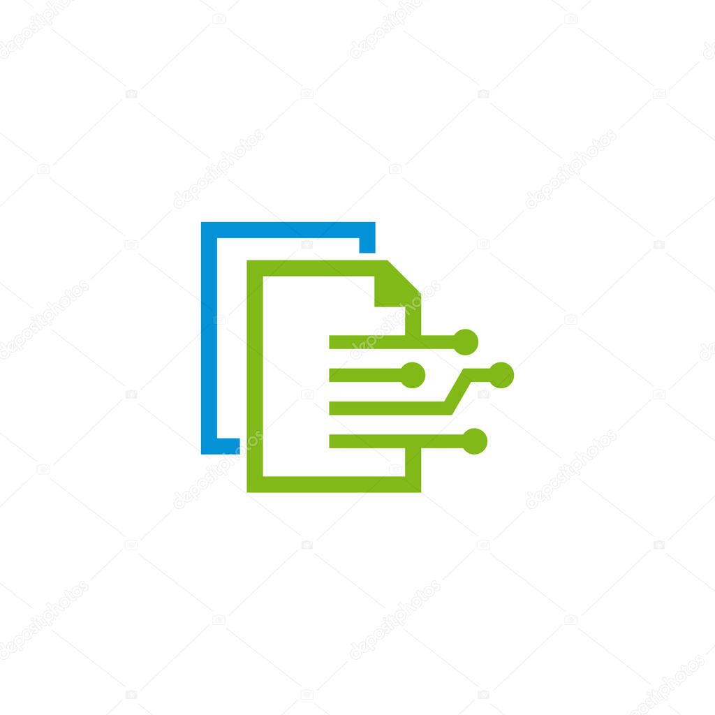 Digital Document logo designs concept vector, Pixel Document logo template, technology Data Icon logo