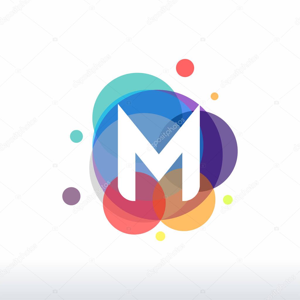 Abstract M Initial logo designs concept vector, Colorful Letter M logo designs