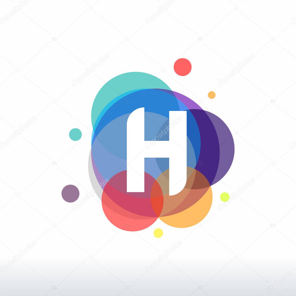 Abstract H Initial logo designs concept vector, Colorful Letter H logo designs
