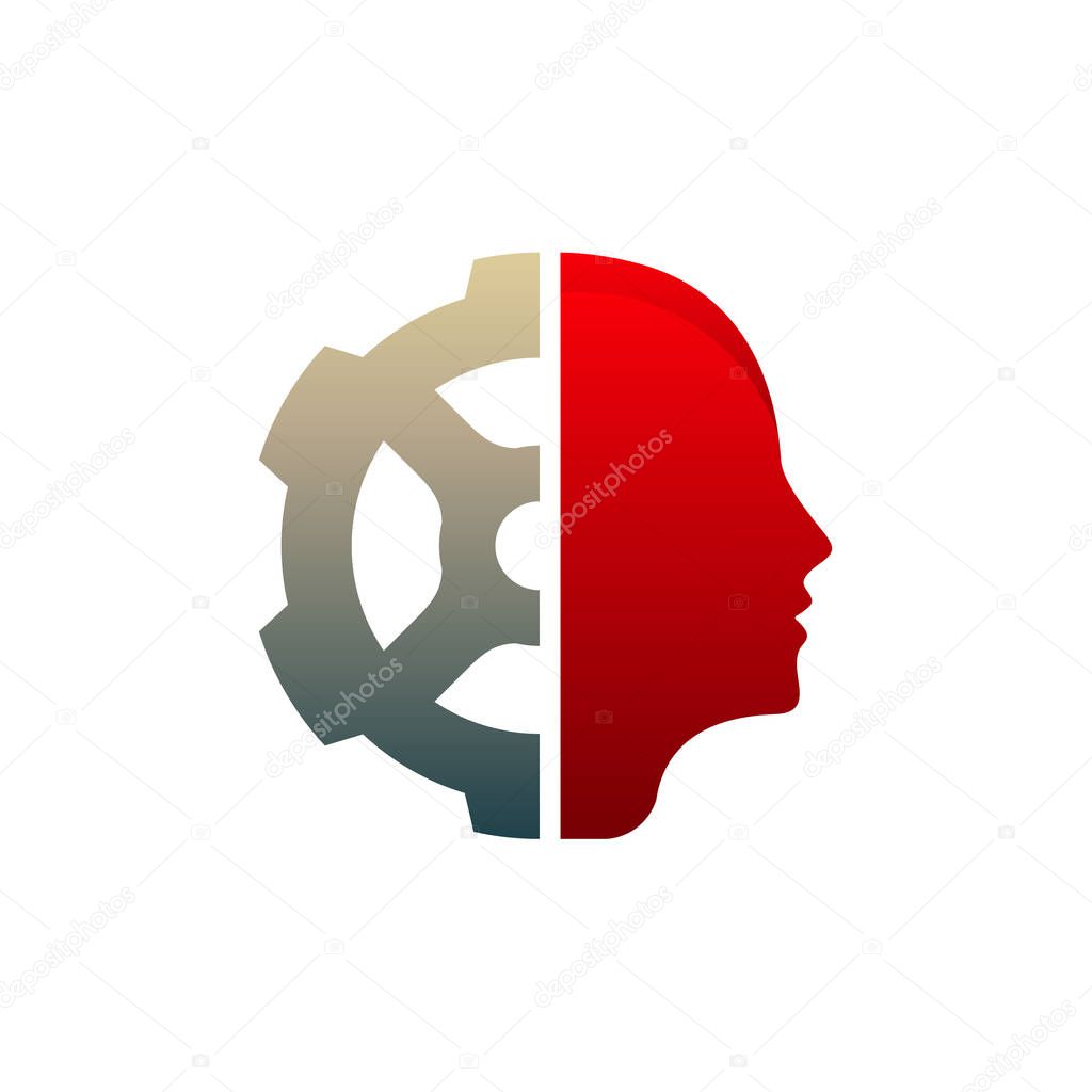 Mind Gear Logo Template Design Vector, Head Gear logo template vector