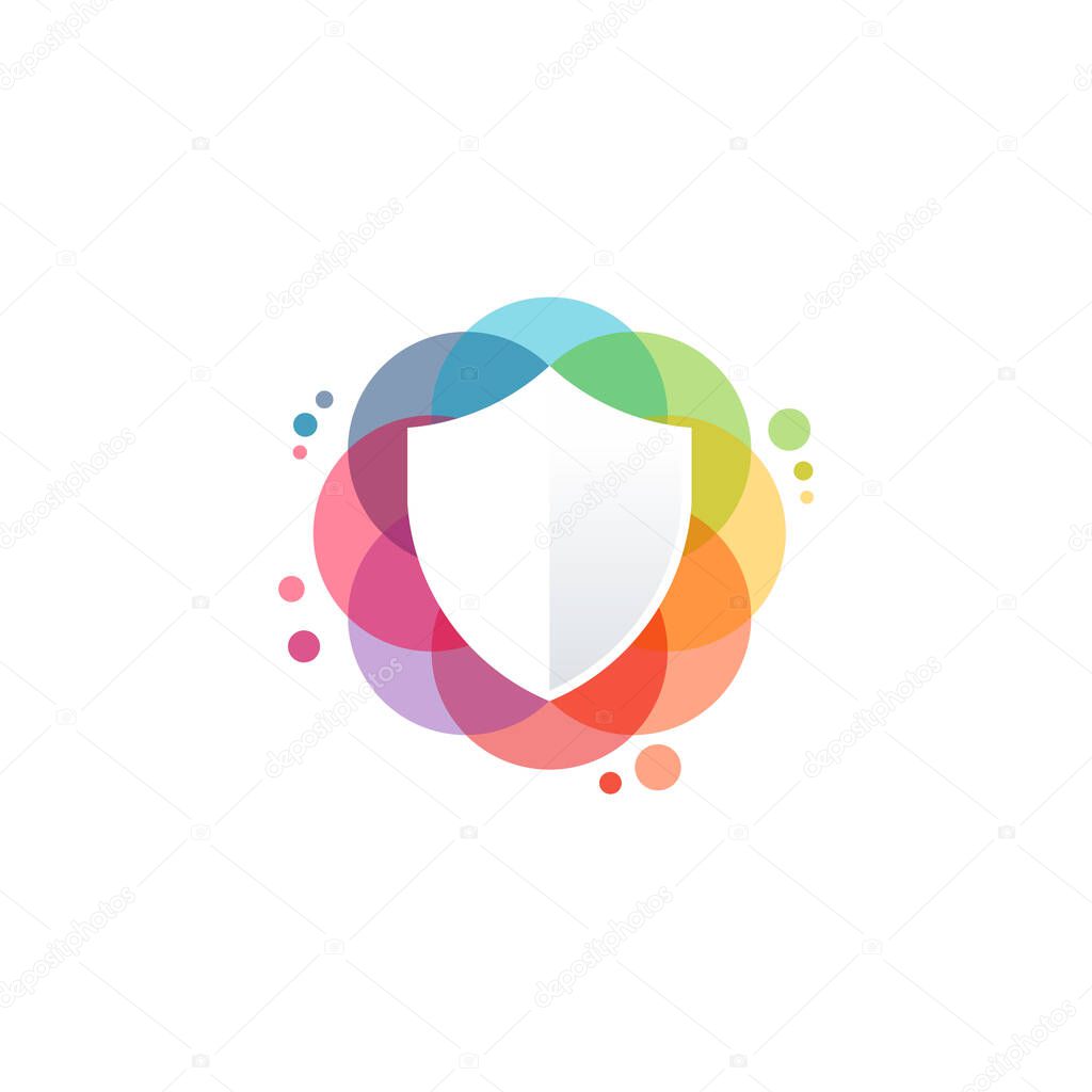 Colorful Modern Shield logo template, Security logo symbol, Logo symbol icon