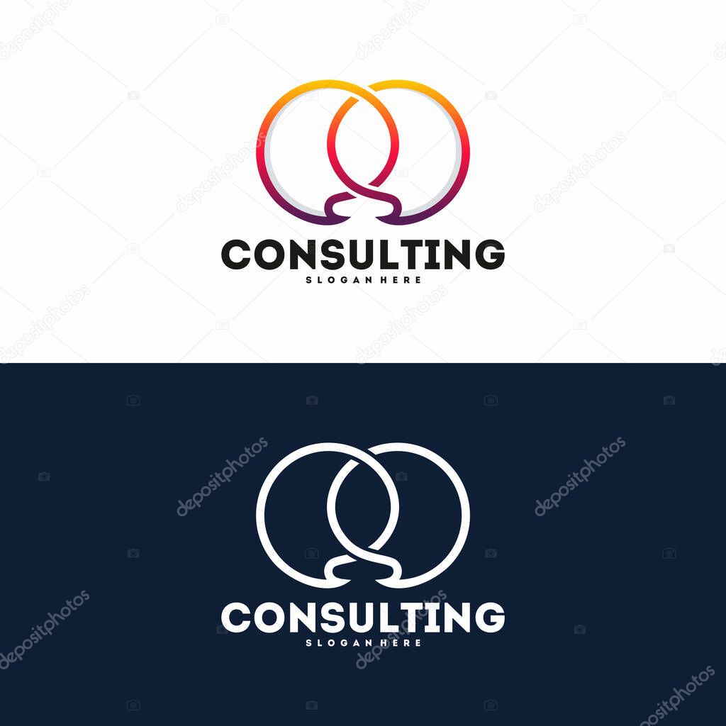Modern Gradient Consulting Agency logo template designs, Simple Elegant Consult logo template