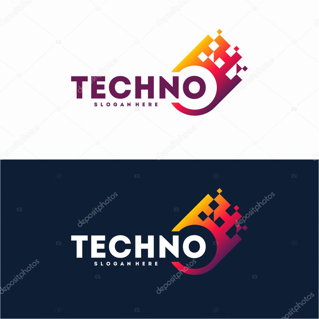 Technology Logo designs template, Connecting logo symbol template