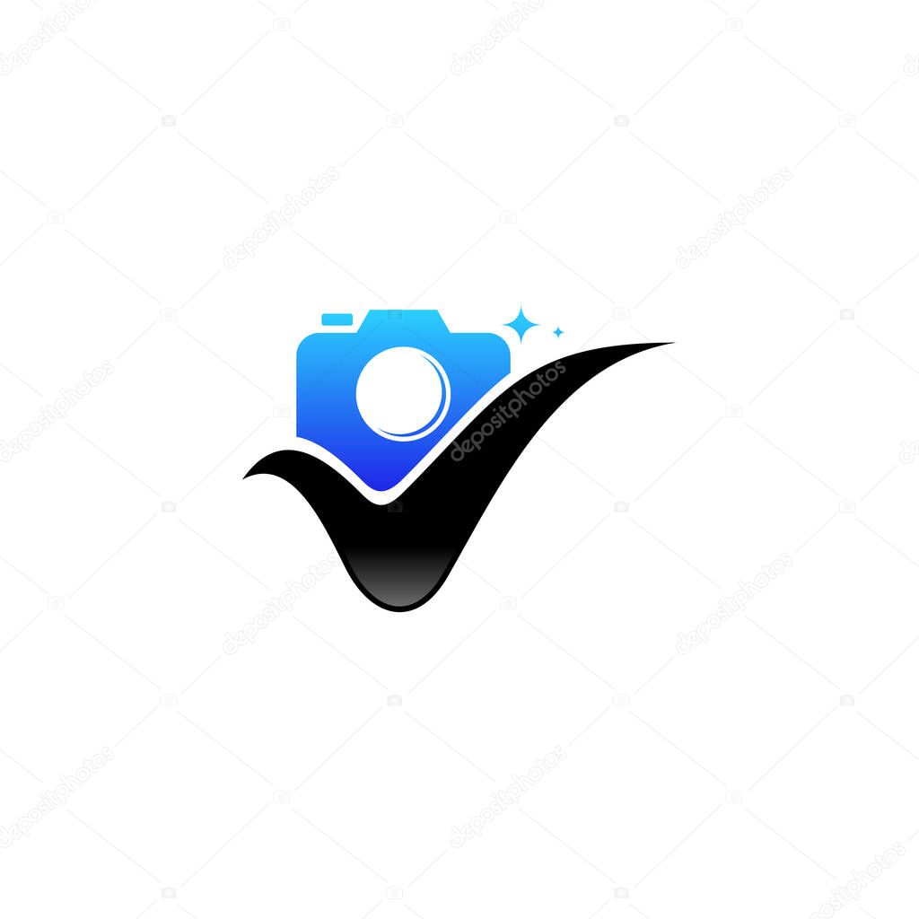 Photography check logo designs vector, Camera logo designs concept