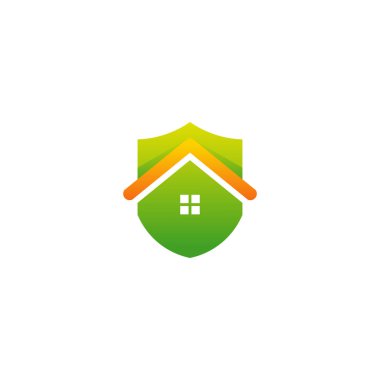 House Shield logo tasarımı konsept vektörü, ev koruma logo şablonu