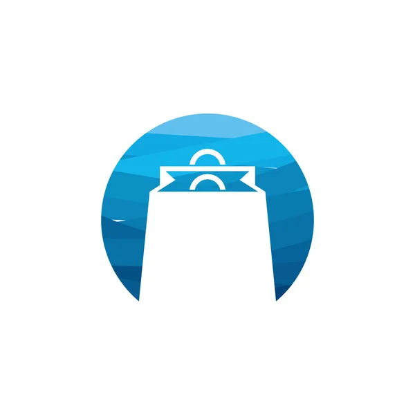 循环购物袋标识设计概念向量 销售标识符号 — 图库矢量图片