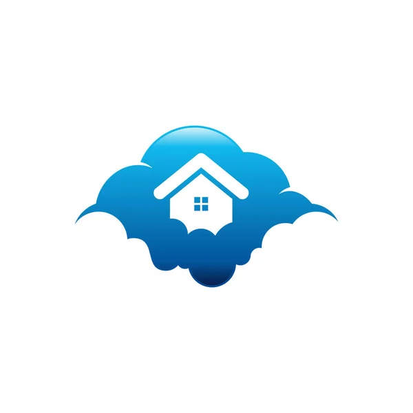 Cloud House Logo Conçoit Concept Vecteur — Image vectorielle