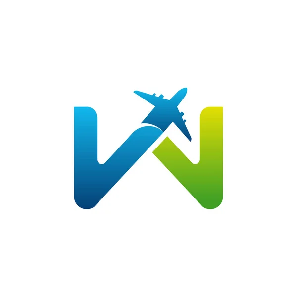 Flat Modern Initial Travel Logo Design Koncept Vektor — Stock vektor