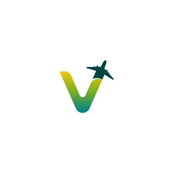 Flat Modern Initial Travel Logo Design Koncept Vektor — Stock vektor