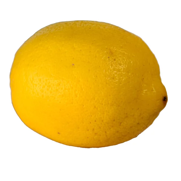 Limón Amarillo Sobre Fondo Blanco Aislado Cerca — Foto de Stock