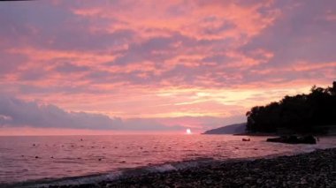 Soçi, Rusya - 24 Kasım 2018: Gece yürüyen bir sokakta hareket halindeki insanların bulanık figürleri. Şenlikli aydınlatmalar, çelenklerin sarı ışıkları. Parlak vitrinler ve uzun palmiye ağaçları