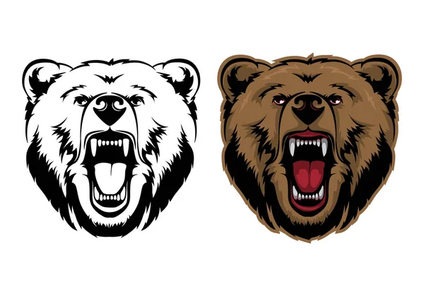 Grizzly Bear Maskotka Szef Wektor Graficzny — Wektor stockowy