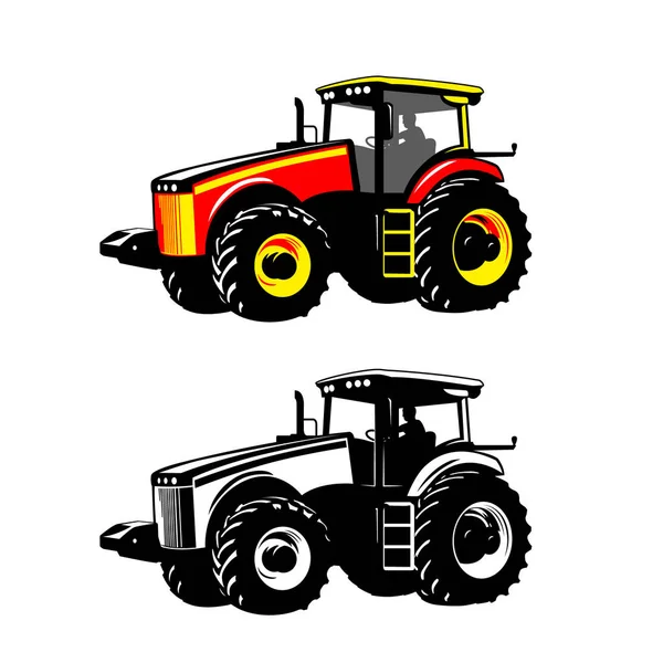 Traktor Farm Machine Vector Ilustrasi Stok - Stok Vektor