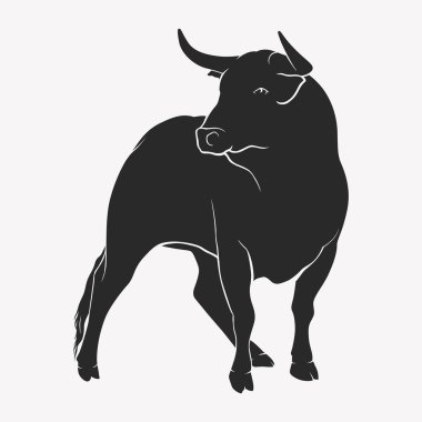 Bull on a white background. Vector Stock illustration clipart