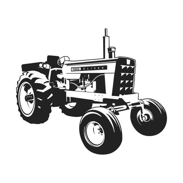 Tractor Farm Machine Vector Oliver 1850 Stock Illustration — Stock Vector