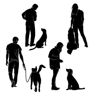 Köpek eğitim vektör siluet hisse senedi vektör çizim