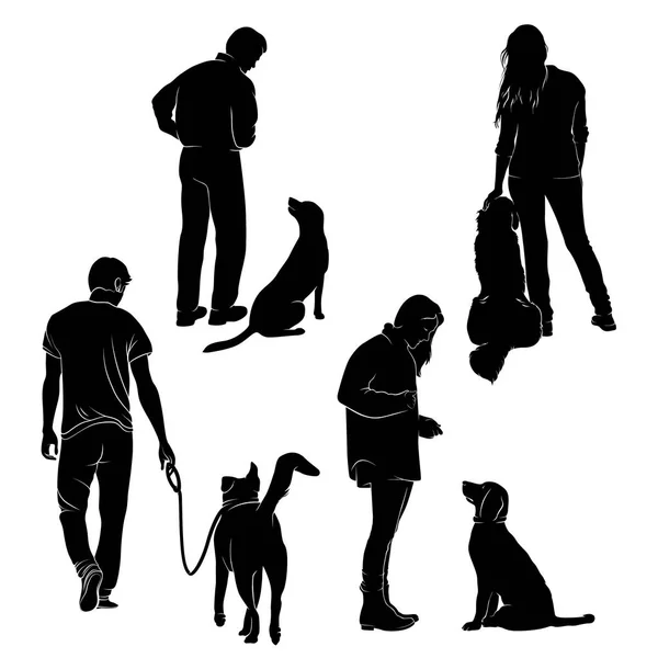 Köpek eğitim vektör siluet hisse senedi vektör çizim