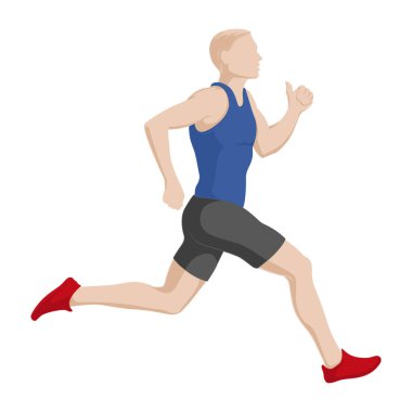 Koşan adamlar. Koşu Maratonları. Bitirmek. Stok Vektör illüstrasyon.